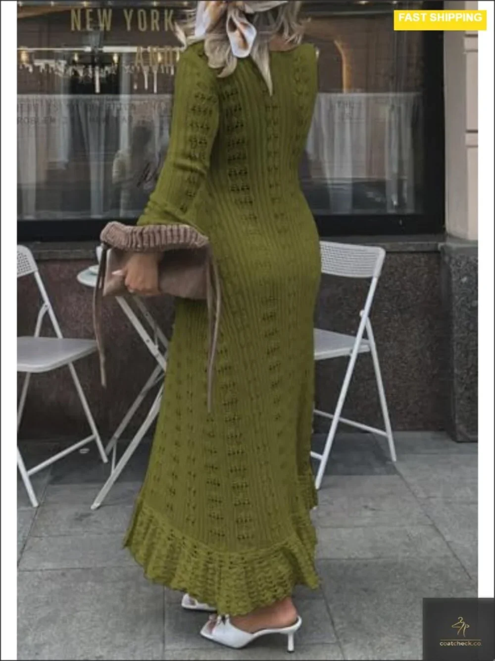 Long Cardigans for Women Crochet Hollow Out Knit Sweater Maxi Dress Cover up
